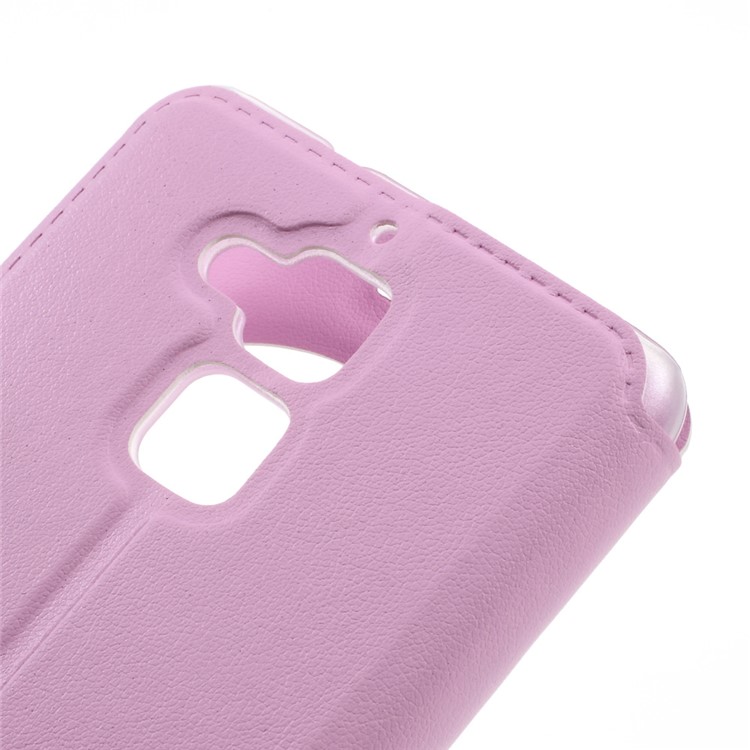 For Asus Zenfone 3 Max ZC520TL Hollow View Window Leather Shell - Pink-8