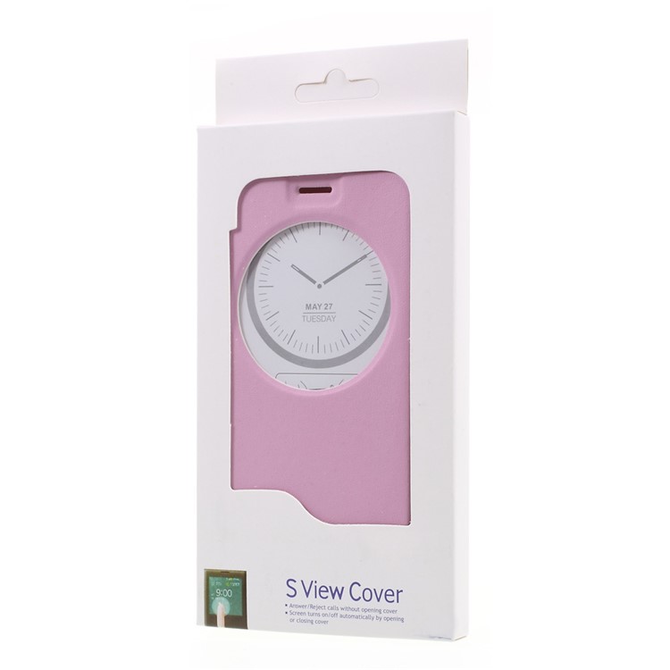 For Asus Zenfone 3 Max ZC520TL Hollow View Window Leather Shell - Pink-9