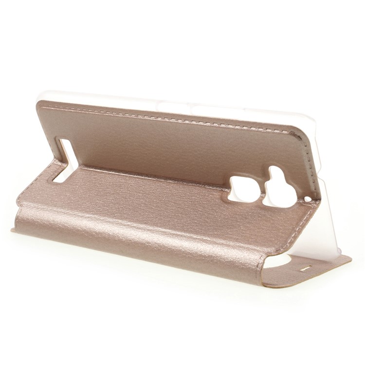 Hollow View Window Leather Stand Case for Asus Zenfone 3 Max ZC520TL - Gold-5