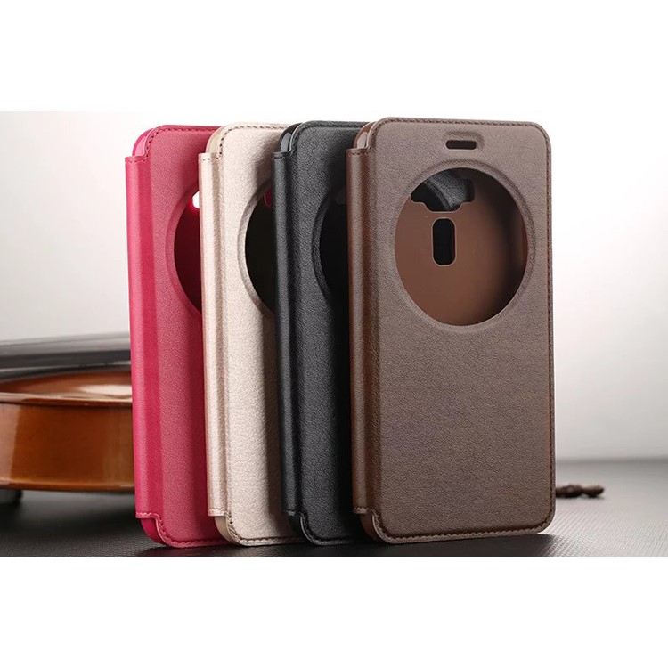 Hollow View Window Smart Leather Case for Asus Zenfone 3 ZE552KL - Black-4