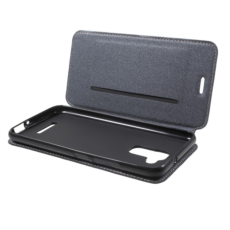 Sand-like Texture Magnetic Leather Case for Asus Zenfone 3 Max ZC520TL - Grey-5