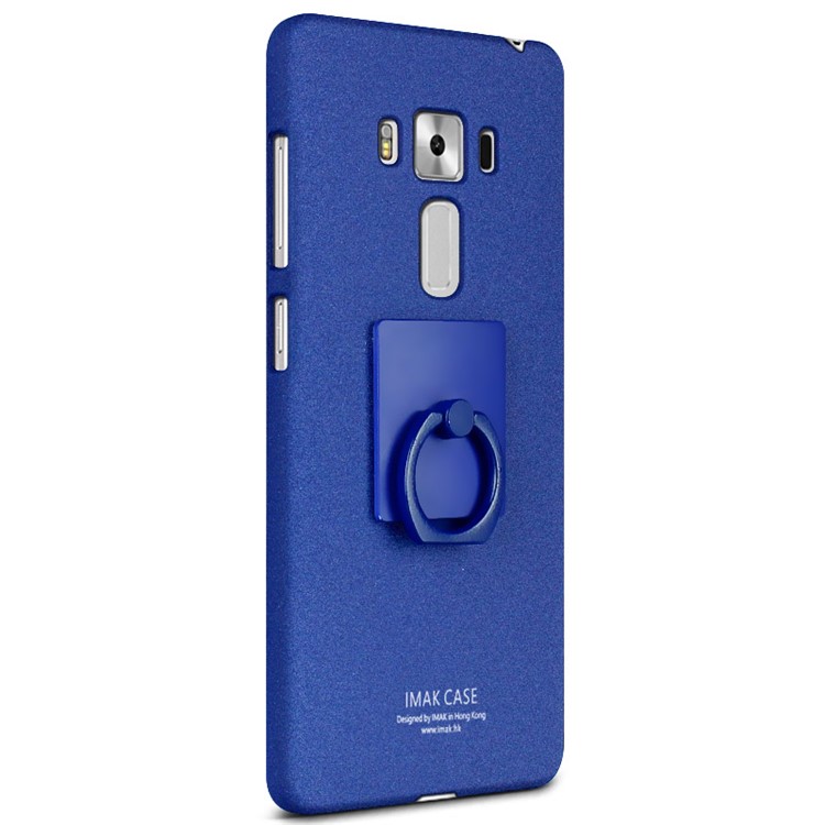 IMAK Matte Hard Shell Case with Ring Kickstand for Asus Zenfone 3 Laser ZC551KL - Blue-2