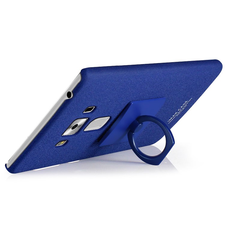IMAK Matte Hard Shell Case with Ring Kickstand for Asus Zenfone 3 Laser ZC551KL - Blue-3