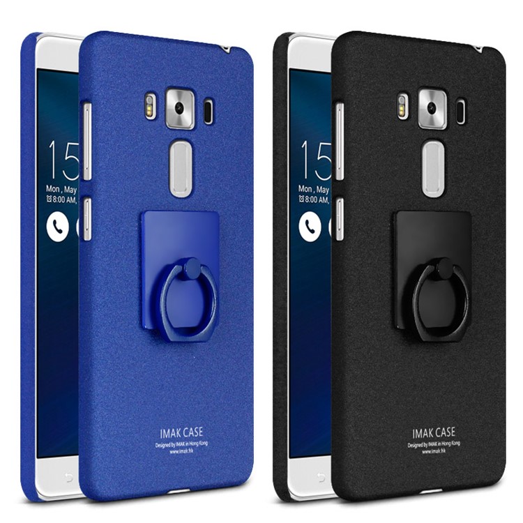 IMAK Matte Hard Shell Case with Ring Kickstand for Asus Zenfone 3 Laser ZC551KL - Blue-8