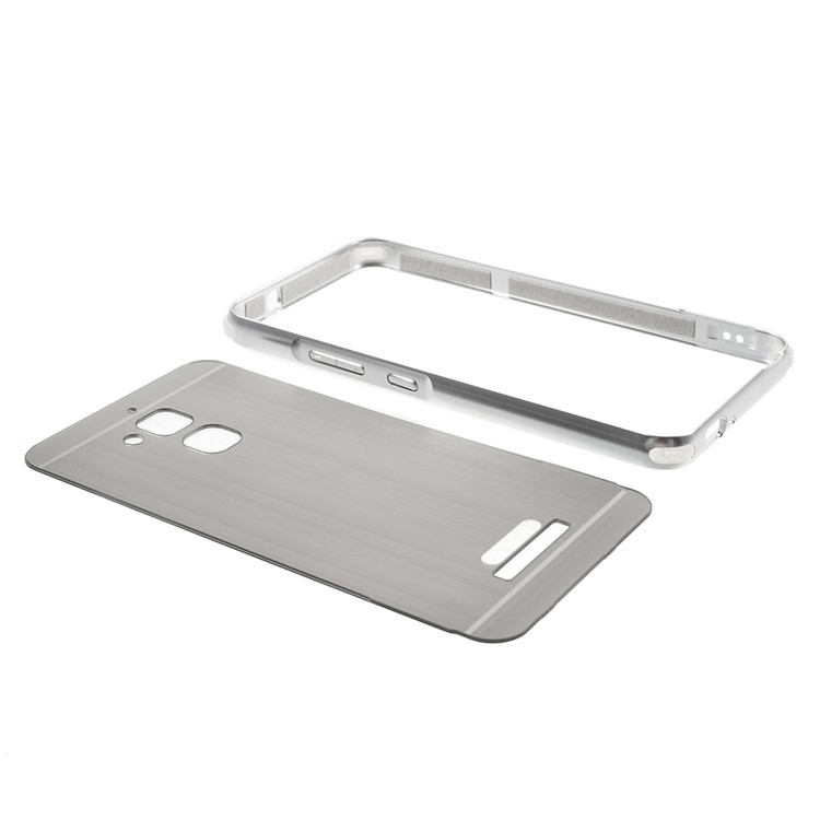 Brushed Plastic Aluminum Alloy Drop-proof Phone Case for Asus Zenfone 3 Max ZC520TL - Silver-4