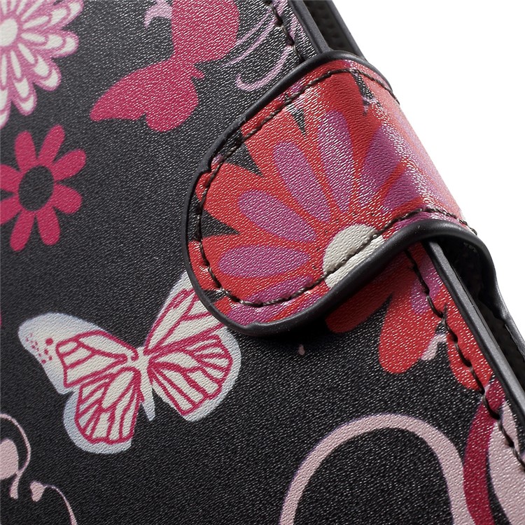 Patterned Leather Wallet Protection Case for Asus Zenfone 3 Max ZC520TL - Floral Butterflies-6