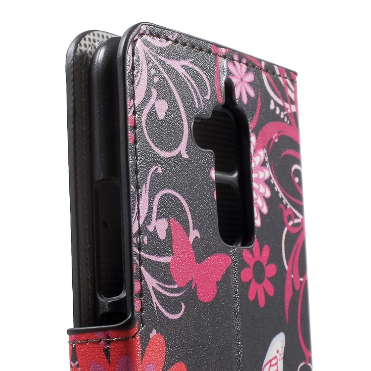 Patterned Leather Wallet Protection Case for Asus Zenfone 3 Max ZC520TL - Floral Butterflies-7