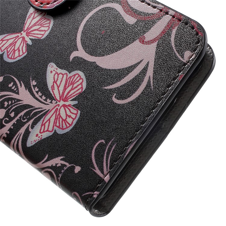 Patterned Leather Wallet Protection Case for Asus Zenfone 3 Max ZC520TL - Floral Butterflies-8