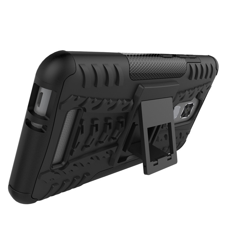 Tire Pattern Hybrid PC + TPU Kickstand Case for Asus Zenfone 3 Max ZC520TL - Black-10
