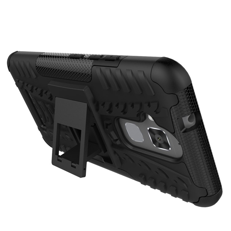 Tire Pattern Hybrid PC + TPU Kickstand Case for Asus Zenfone 3 Max ZC520TL - Black-6