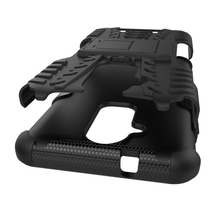 Tire Pattern Hybrid PC + TPU Kickstand Case for Asus Zenfone 3 Max ZC520TL - Black-7