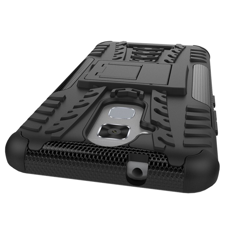 Tire Pattern Hybrid PC + TPU Kickstand Case for Asus Zenfone 3 Max ZC520TL - Black-8