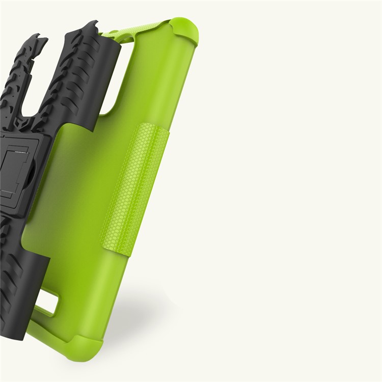 Tire Pattern PC + TPU Kickstand Combo Case for Asus Zenfone 3 Max ZC520TL - Green-3