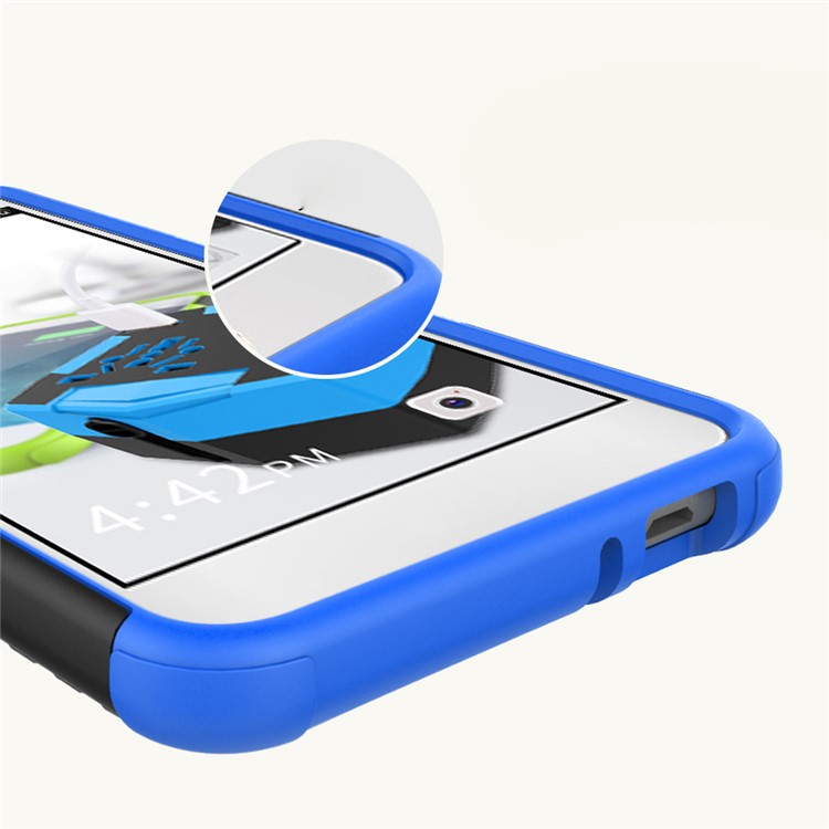 Tire Pattern Hybrid PC + TPU Kickstand Shield Case for Asus Zenfone 3 Max ZC520TL - Blue-3