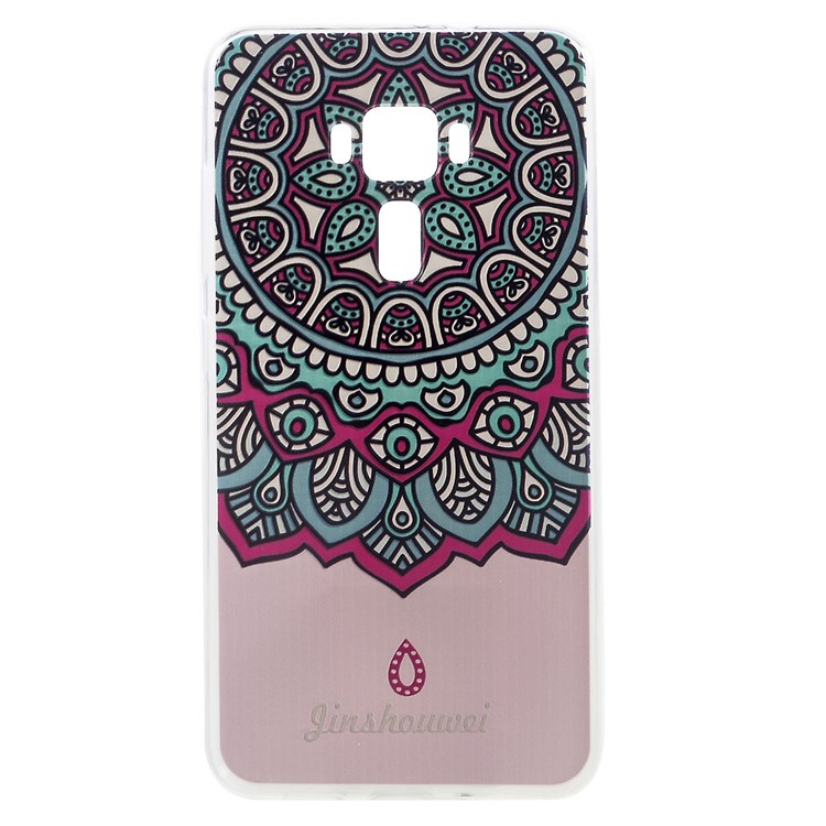 Softlyfit Embossed Pattern TPU Cellphone Case for ASUS ZenFone 3 ZE552KL - Mandala-1