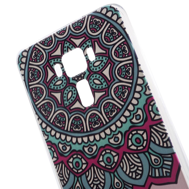 Softlyfit Embossed Pattern TPU Cellphone Case for ASUS ZenFone 3 ZE552KL - Mandala-4