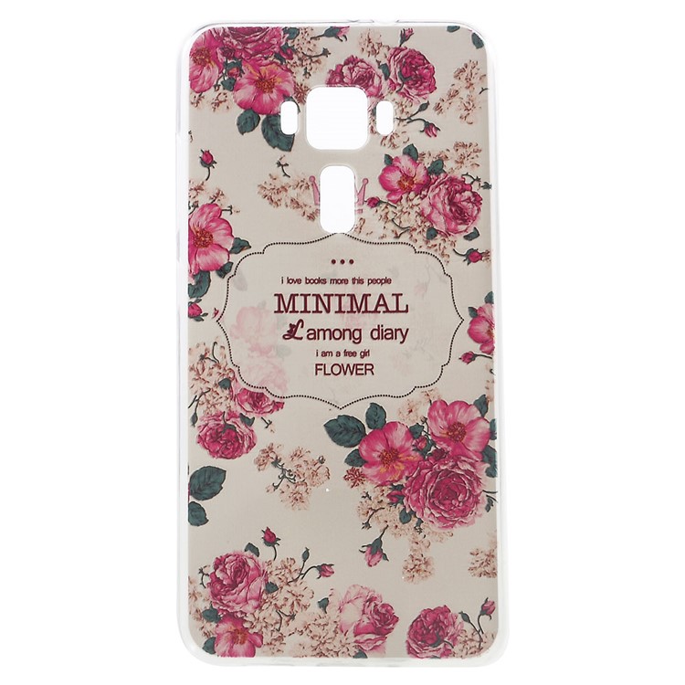 Softlyfit Embossed Pattern TPU Gel Case for ASUS ZenFone 3 ZE552KL - Pretty Flowers-1