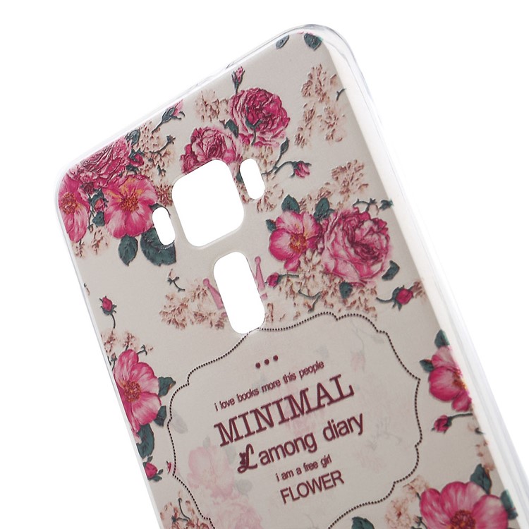 Softlyfit Embossed Pattern TPU Gel Case for ASUS ZenFone 3 ZE552KL - Pretty Flowers-4