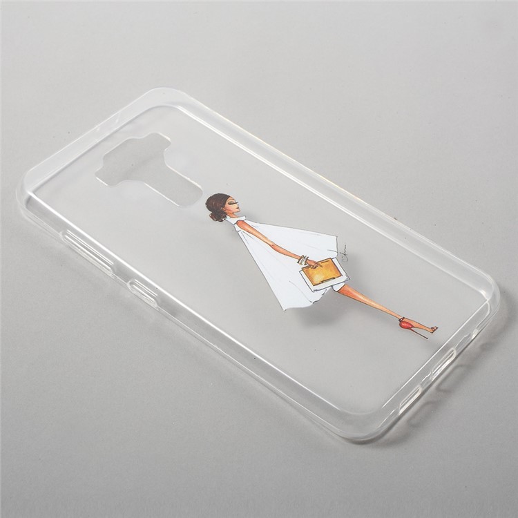Patterned Clear TPU Cover for Asus Zenfone 3 ZE520KL - Fashion Lady-1