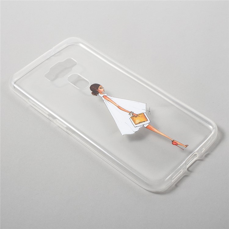 Patterned Soft TPU Ultrathin Case for Asus Zenfone 3 ZE552KL - Fashion Girl Holding Bag-1