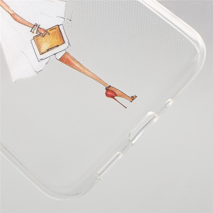 Patterned Soft TPU Ultrathin Case for Asus Zenfone 3 ZE552KL - Fashion Girl Holding Bag-3
