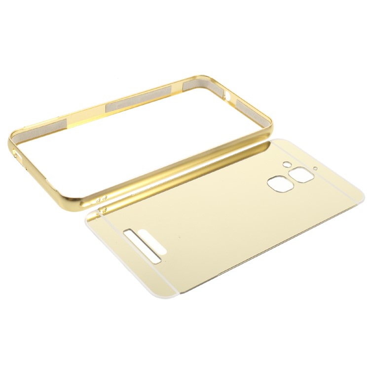 2-in-1 Slide-in Metal Frame Plastic Hard Phone Back Shell for Asus Zenfone 3 Max ZC520TL - Gold-8