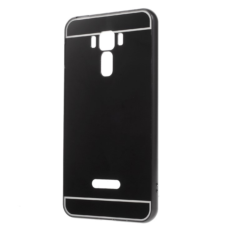 Metal Frame + Sliding Mirror-like PC Electroplating Back Case for Asus Zenfone 3 Laser ZC551KL - Black-2