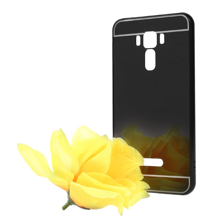 Metal Frame + Sliding Mirror-like PC Electroplating Back Case for Asus Zenfone 3 Laser ZC551KL - Black-3