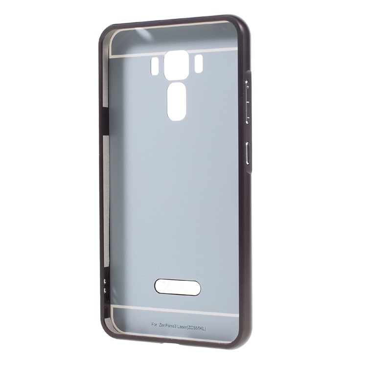 Metal Frame + Sliding Mirror-like PC Electroplating Back Case for Asus Zenfone 3 Laser ZC551KL - Black-4