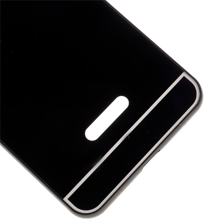 Metal Frame + Sliding Mirror-like PC Electroplating Back Case for Asus Zenfone 3 Laser ZC551KL - Black-6