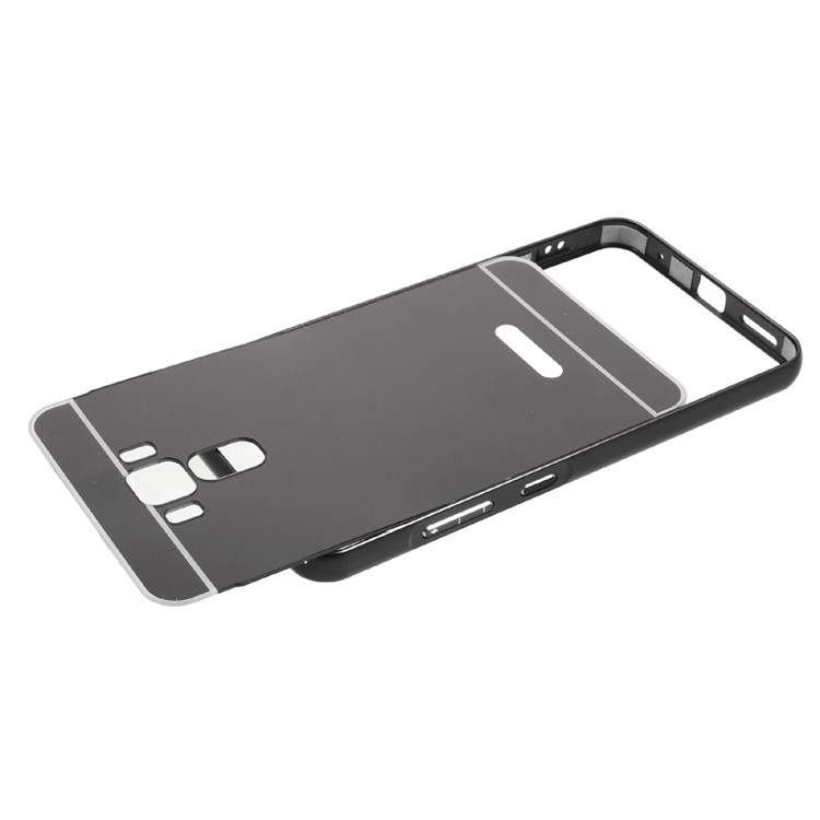 Metal Frame + Sliding Mirror-like PC Electroplating Back Case for Asus Zenfone 3 Laser ZC551KL - Black-7