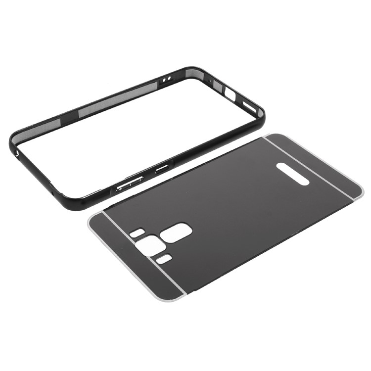 Metal Frame + Sliding Mirror-like PC Electroplating Back Case for Asus Zenfone 3 Laser ZC551KL - Black-8