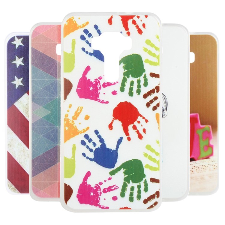 Soft TPU Patterned Phone Case for Asus Zenfone 3 ZE552KL - Sketch Girl's Back-2
