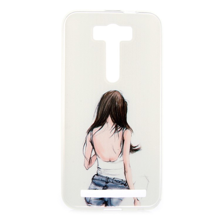 Pattern Printing TPU Case for Asus Zenfone 2 Laser ZE500KG ZE500KL 5.0-inch - Girl Sketch-1