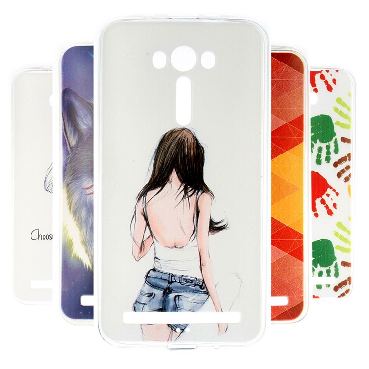 Patterned TPU Gel Case for Asus Zenfone 2 Laser ZE550KL 5.5-inch - Lovers-2