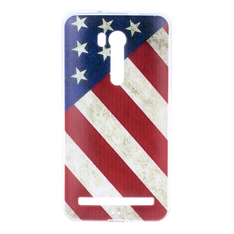 Patterned TPU Case for Asus ZenFone Go/Go TV ZB551KL - Retro American Flag-1