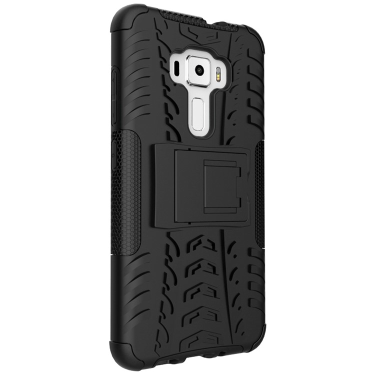 Anti-slip PC + TPU Hybrid Case with Kickstand for Asus Zenfone 3 ZE552KL - Black-10