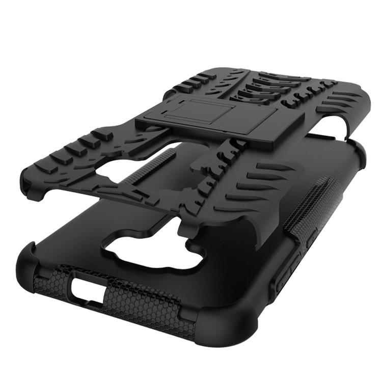 Anti-slip PC + TPU Hybrid Case with Kickstand for Asus Zenfone 3 ZE552KL - Black-7