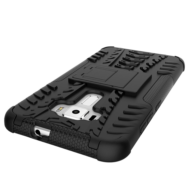 Anti-slip PC + TPU Hybrid Case with Kickstand for Asus Zenfone 3 ZE552KL - Black-8