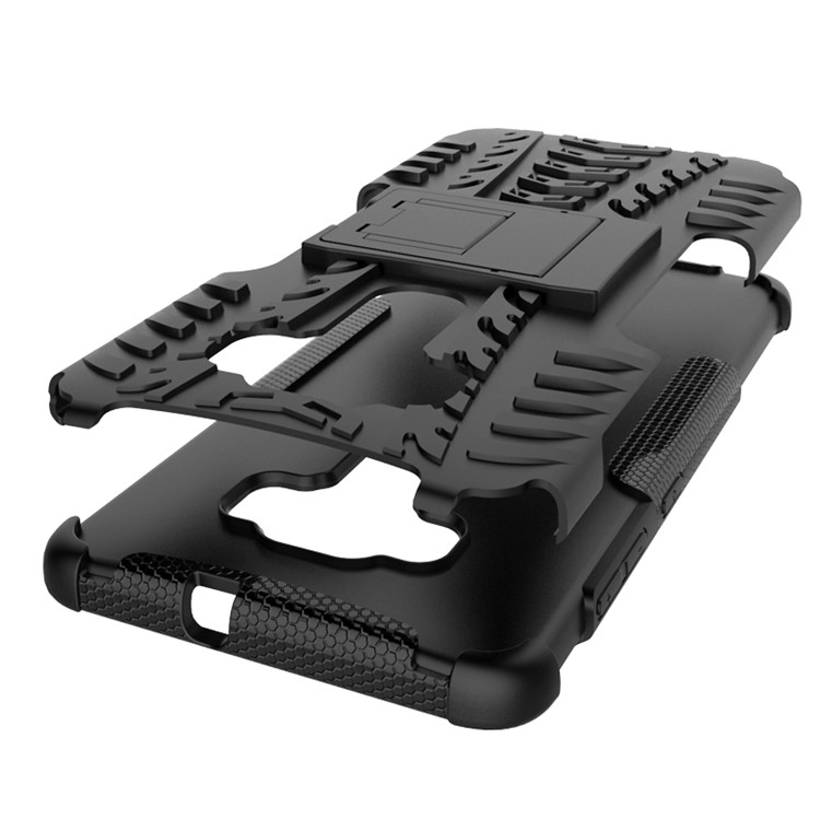 Anti-slip PC + TPU Hybrid Case with Kickstand for Asus Zenfone 3 Deluxe ZS570KL - Black-5