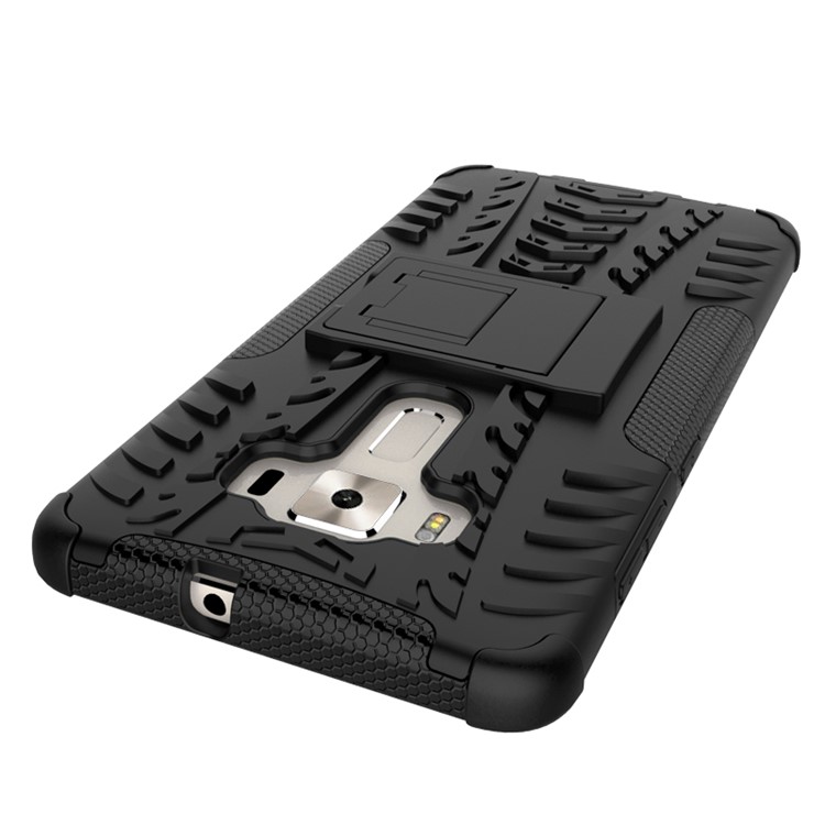 Anti-slip PC + TPU Hybrid Case with Kickstand for Asus Zenfone 3 Deluxe ZS570KL - Black-6