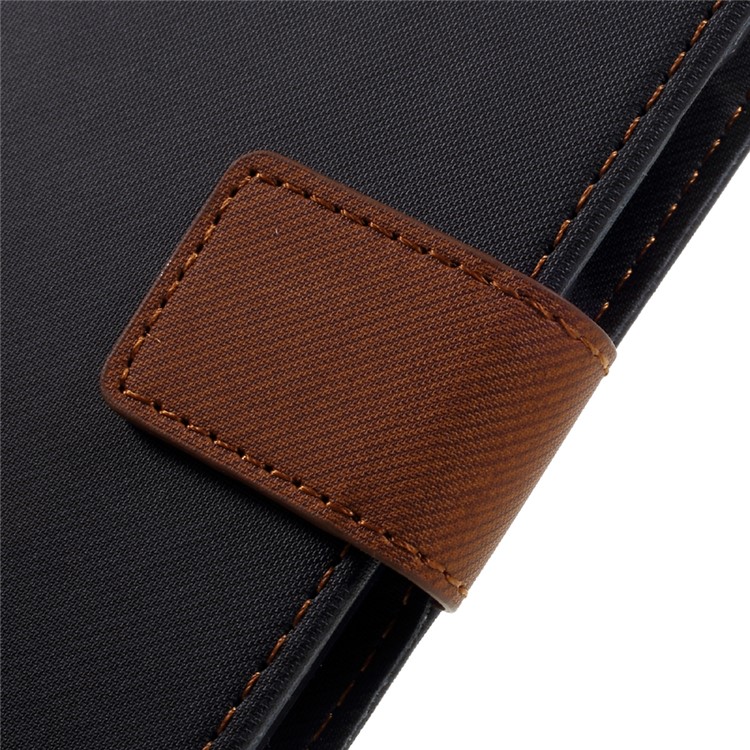 ROAR KOREA Twill Grain Leather Wallet Case for Asus Zenfone 3 Max ZC520TL - Black-9