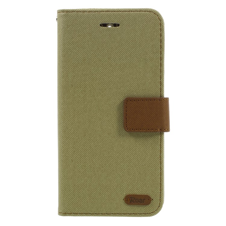 ROAR KOREA Twill Grain Stand Leather Case for Asus Zenfone 3 Max ZC520TL - Khaki-3