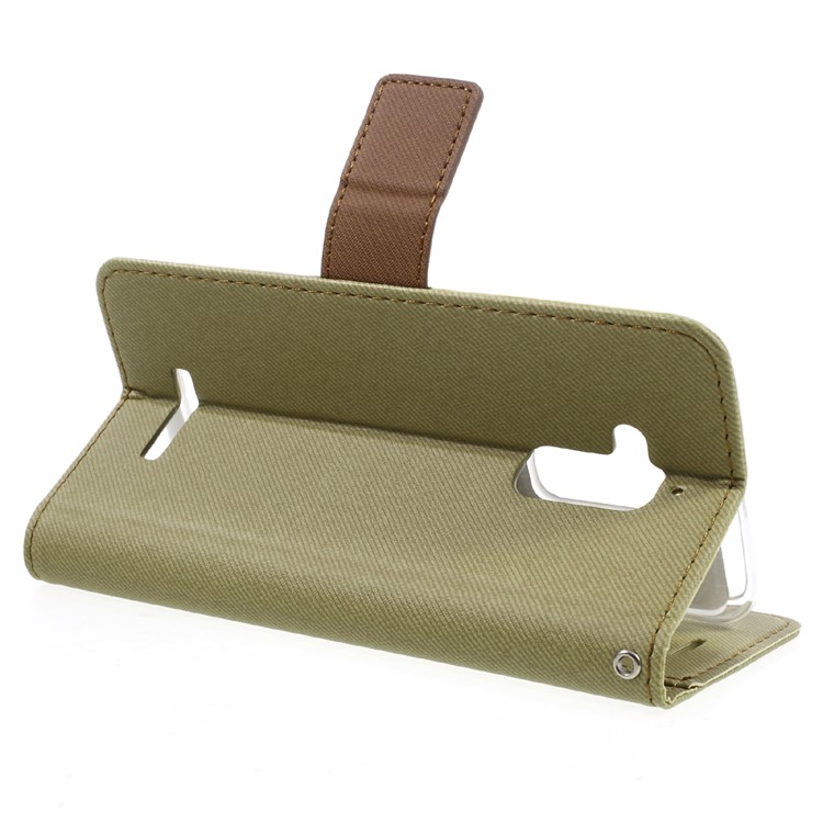 ROAR KOREA Twill Grain Stand Leather Case for Asus Zenfone 3 Max ZC520TL - Khaki-5