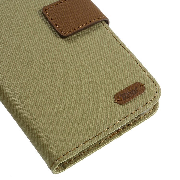 ROAR KOREA Twill Grain Stand Leather Case for Asus Zenfone 3 Max ZC520TL - Khaki-7