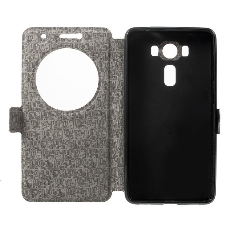 Window View Sand-like Leather Phone Case for Asus Zenfone 3 Deluxe ZS550KL 5.5 inch - Black-4
