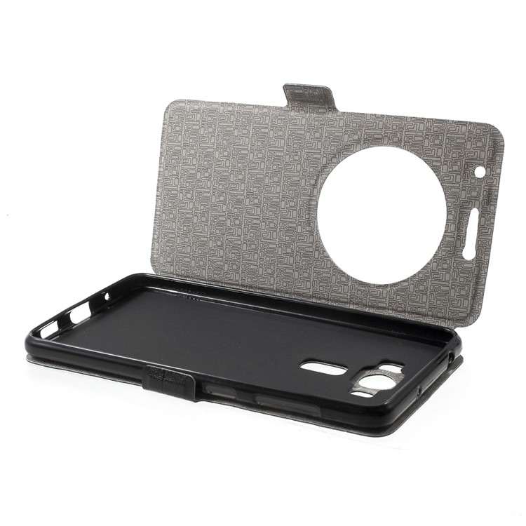 Window View Sand-like Leather Phone Case for Asus Zenfone 3 Deluxe ZS550KL 5.5 inch - Black-5