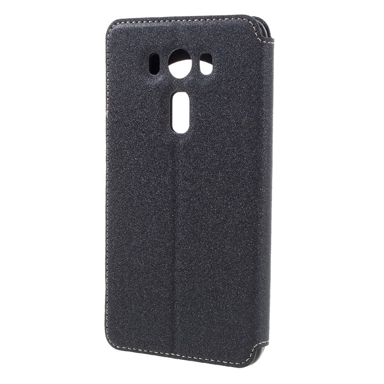 Sand-like View Window Leather Smart Case for Asus Zenfone 3 Deluxe ZS550KL 5.5 inch - Grey-2