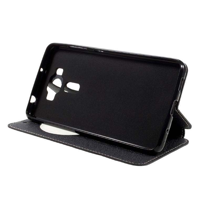 Sand-like View Window Leather Smart Case for Asus Zenfone 3 Deluxe ZS550KL 5.5 inch - Grey-4