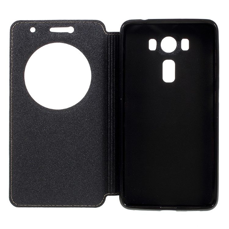 Sand-like View Window Leather Smart Case for Asus Zenfone 3 Deluxe ZS550KL 5.5 inch - Grey-6